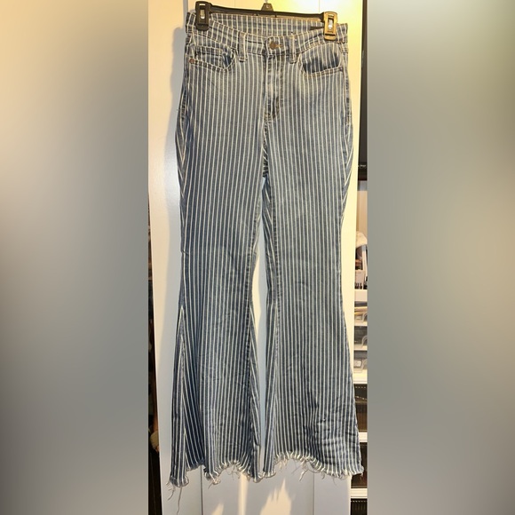 Judy Blue® Ultra High Rise Super Flare Jean In Pin Stripe - Picture 7 of 14